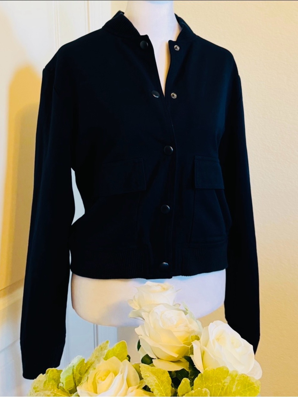 Classic Black Jason Wu Women's Bomber Jacket Size: S